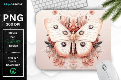 Mystical Moth Mouse pad Sublimation Regulrcrative 