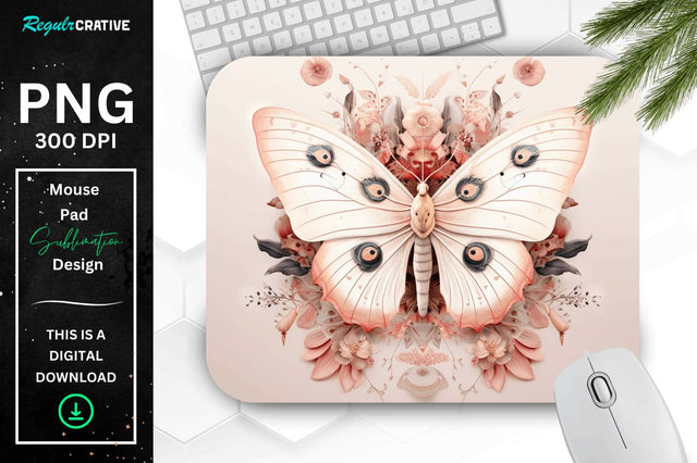 Mystical Moth Mouse pad Sublimation Regulrcrative 