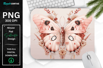 Mystical Moth Mouse pad Sublimation Regulrcrative 