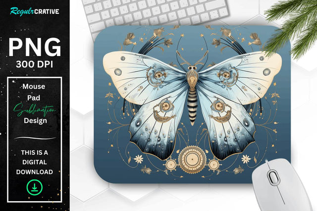 Mystical Moth Mouse pad Sublimation Regulrcrative 