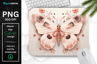 Mystical Moth Mouse pad Sublimation Regulrcrative 