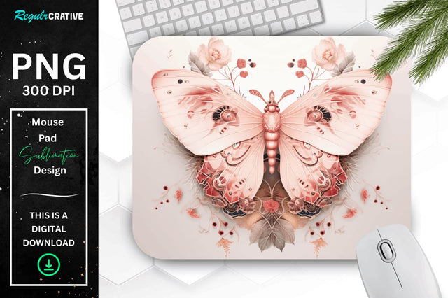 Mystical Moth Mouse pad Sublimation Regulrcrative 