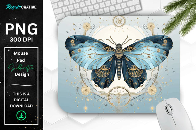 Mystical Moth Mouse pad Sublimation Regulrcrative 