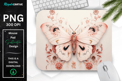 Mystical Moth Mouse pad Sublimation Regulrcrative 