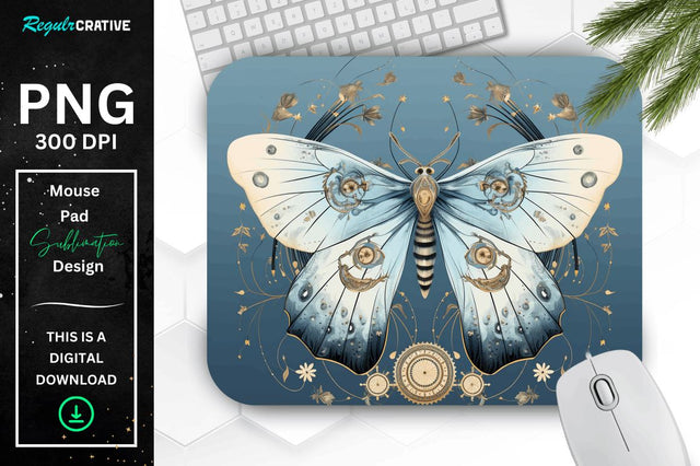Mystical Moth Mouse pad Sublimation Regulrcrative 
