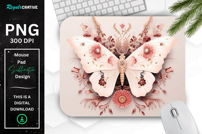 Mystical Moth Mouse pad Sublimation Regulrcrative 