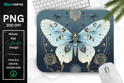 Mystical Moth Mouse pad Sublimation Regulrcrative 
