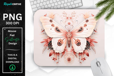 Mystical Moth Mouse pad Sublimation Regulrcrative 