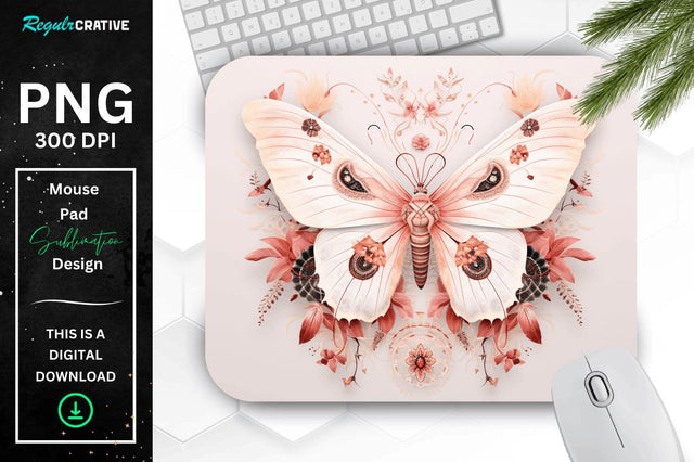 Mystical Moth Mouse pad Sublimation Regulrcrative 