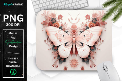 Mystical Moth Mouse pad Sublimation Regulrcrative 