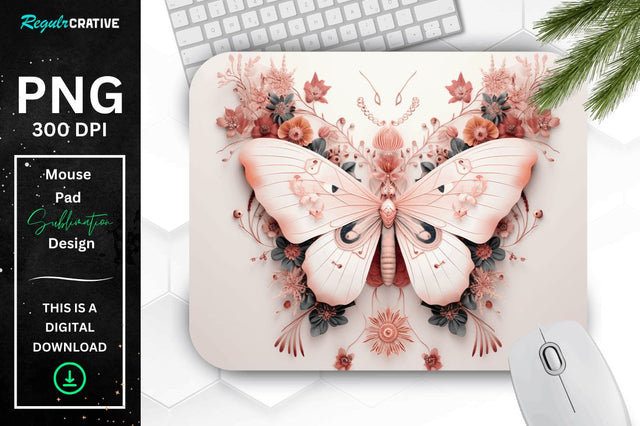 Mystical Moth Mouse pad Sublimation Regulrcrative 
