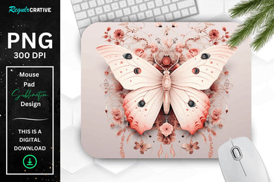 Mystical Moth Mouse pad Sublimation Regulrcrative 