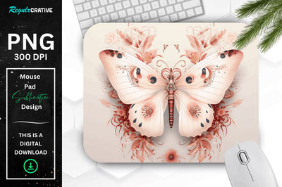 Mystical Moth Mouse pad Sublimation Regulrcrative 