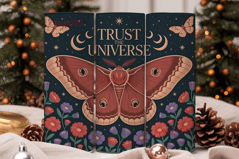 Mystical Moth Tumbler Wrap PNG Sublimation DesignSVG 