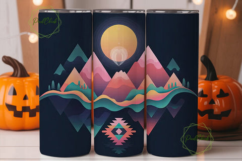 Mystical Mountain Sunset 20oz Tumbler Sublimation PixelChick 