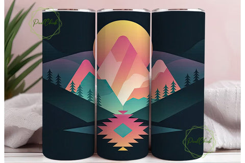 Mystical Mountain Sunset 20oz Tumbler Sublimation PixelChick 