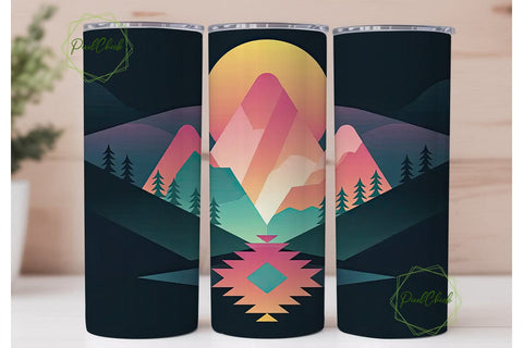 Mystical Mountain Sunset 20oz Tumbler Sublimation PixelChick 