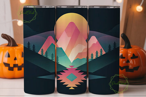 Mystical Mountain Sunset 20oz Tumbler Sublimation PixelChick 