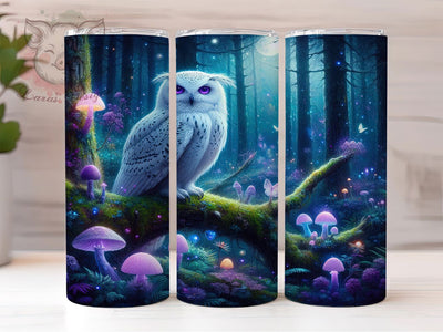 Mystical Night Owl Spiritual Tumbler Wrap, Night Bird Tumbler, Spiritual Animal Cup, Wise Owl Pattern, Forest Creature Art, Mystical Nature Design, Owl Lover Gift Sublimation Lara' s Designs 