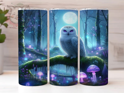 Mystical Night Owl Spiritual Tumbler Wrap, Night Bird Tumbler, Spiritual Animal Cup, Wise Owl Pattern, Forest Creature Art, Mystical Nature Design, Owl Lover Gift Sublimation Lara' s Designs 