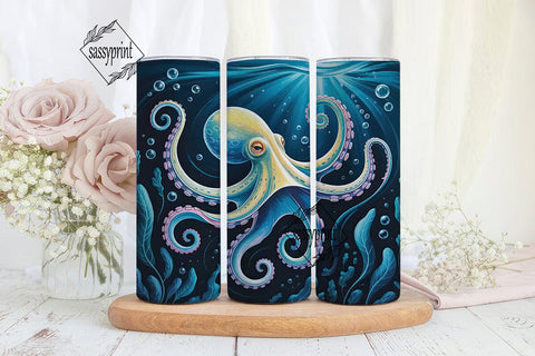 Mystical Octopus 20oz Tumbler Wrap Sublimation sassyprint 