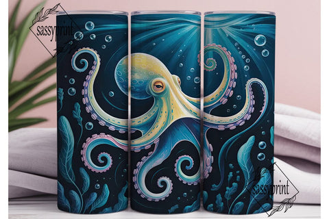 Mystical Octopus 20oz Tumbler Wrap Sublimation sassyprint 