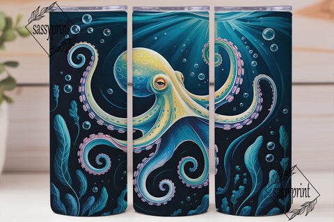 Mystical Octopus 20oz Tumbler Wrap Sublimation sassyprint 