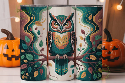Mystical Owl 20oz Tumbler Wrap Sublimation PixelChick 