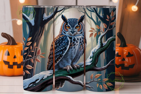 Mystical Owl 20oz Tumbler Wrap Sublimation PixelChick 