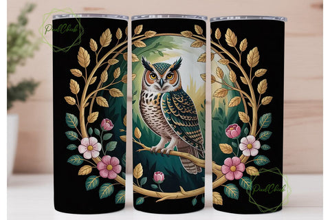 Mystical Owl 20oz Tumbler Wrap Sublimation PixelChick 