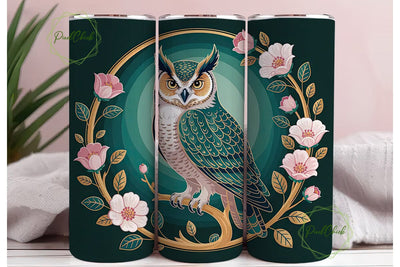 Mystical Owl 20oz Tumbler Wrap Sublimation PixelChick 