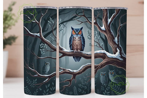 Mystical Owl 20oz Tumbler Wrap Sublimation PixelChick 