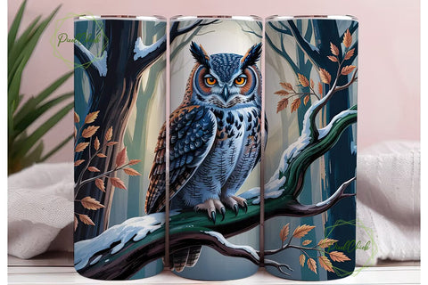 Mystical Owl 20oz Tumbler Wrap Sublimation PixelChick 