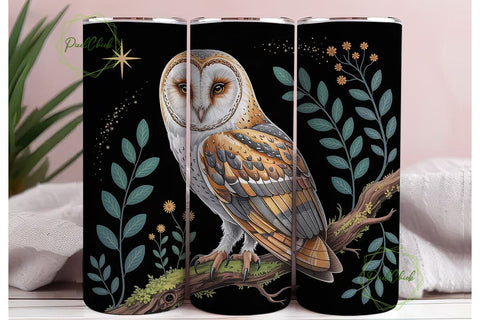 Mystical Owl 20oz Tumbler Wrap Sublimation PixelChick 