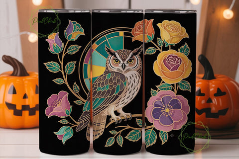 Mystical Owl 20oz Tumbler Wrap Sublimation PixelChick 