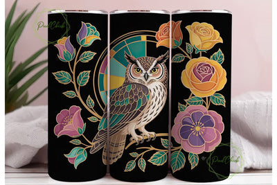 Mystical Owl 20oz Tumbler Wrap Sublimation PixelChick 