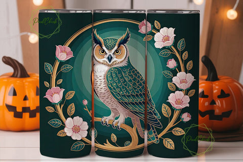Mystical Owl 20oz Tumbler Wrap Sublimation PixelChick 