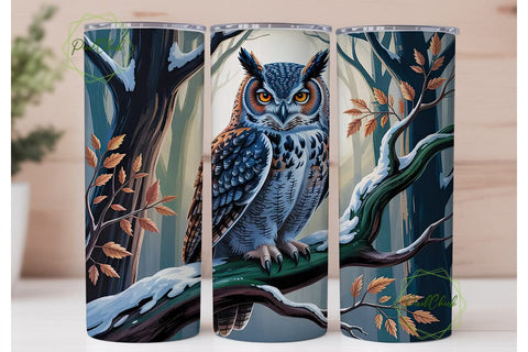 Mystical Owl 20oz Tumbler Wrap Sublimation PixelChick 