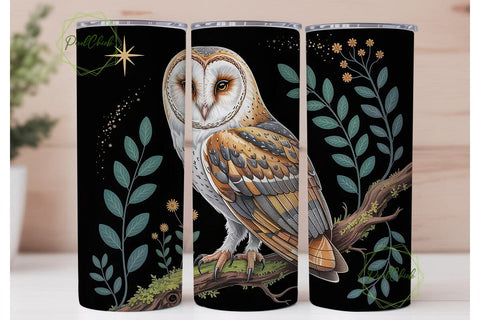 Mystical Owl 20oz Tumbler Wrap Sublimation PixelChick 