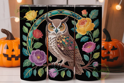 Mystical Owl 20oz Tumbler Wrap Sublimation PixelChick 