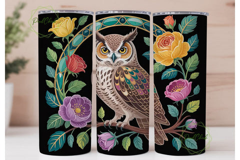 Mystical Owl 20oz Tumbler Wrap Sublimation PixelChick 