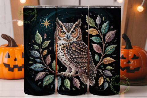Mystical Owl 20oz Tumbler Wrap Sublimation PixelChick 