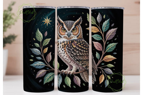 Mystical Owl 20oz Tumbler Wrap Sublimation PixelChick 