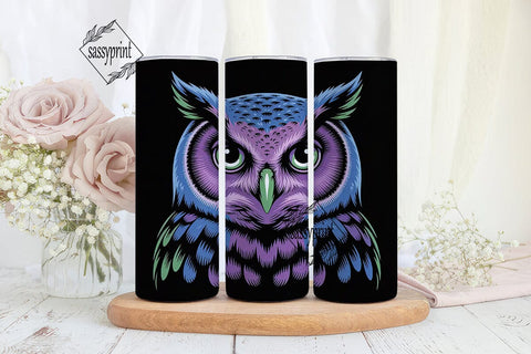 Mystical Owl 20oz Tumbler Wrap Sublimation sassyprint 