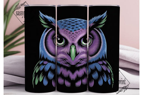 Mystical Owl 20oz Tumbler Wrap Sublimation sassyprint 