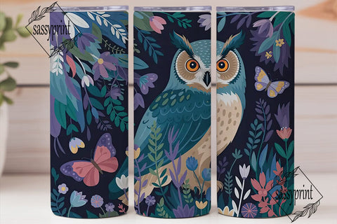 Mystical Owl 20oz Tumbler Wrap Sublimation sassyprint 