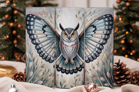 Mystical Owl-Butterfly 20oz Tumbler Wrap Sublimation DesignSVG 