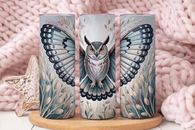 Mystical Owl-Butterfly 20oz Tumbler Wrap Sublimation DesignSVG 