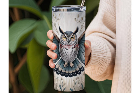 Mystical Owl-Butterfly 20oz Tumbler Wrap Sublimation DesignSVG 