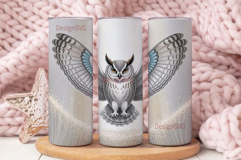 Mystical Owl-Butterfly 20oz Tumbler Wrap Sublimation DesignSVG 